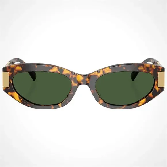 New VERSACE Sunglasses Brown Gold Acetate & Metal Cat Eye w/ Case